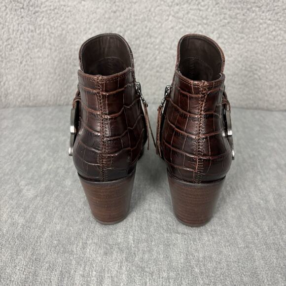 SAM EDELMAN Leather Western Ankle Heel Boots Brown Women's Sz 9.5M - Picture 6 of 14